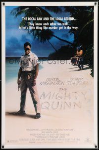 9w488 MIGHTY QUINN 1sh '89 great image of cop Denzel Washington on the beach!