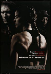 9w490 MILLION DOLLAR BABY int'l advance DS 1sh '04 Clint Eastwood, boxer Hilary Swank, Freeman!