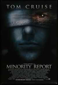 9w494 MINORITY REPORT style A advance DS 1sh '02 Steven Spielberg, Tom Cruise, Colin Farrell