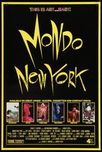 9w500 MONDO NEW YORK 1sh '88 Harvey Keith, Finley, this is art baby, cool yellow title design!