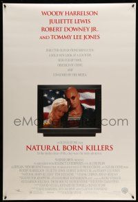 9w524 NATURAL BORN KILLERS DS 1sh '94 Oliver Stone, Woody Harrelson & Juliette Lewis on TV!