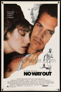 9w533 NO WAY OUT 1sh '87 close up of Kevin Costner & Sean Young, Gene Hackman!