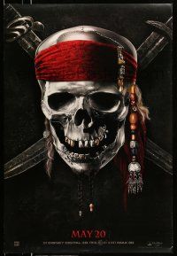 9w567 PIRATES OF THE CARIBBEAN: ON STRANGER TIDES teaser DS 1sh '11 skull & crossed swords!
