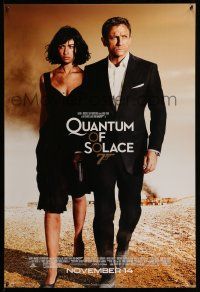 9w589 QUANTUM OF SOLACE advance DS 1sh '08 Daniel Craig as James Bond, sexy Olga Kurylenko!