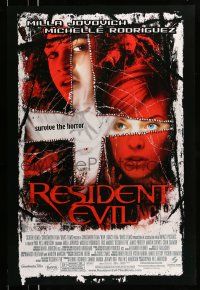 9w606 RESIDENT EVIL DS 1sh '02 Paul W.S. Anderson, Milla Jovovich, Michelle Rodriguez, zombies!