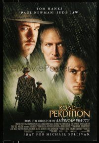 9w619 ROAD TO PERDITION style B int'l DS 1sh '02 Mendes directed, Tom Hanks, Paul Newman, Jude Law!