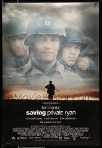 9w638 SAVING PRIVATE RYAN DS 1sh '98 Spielberg, cast image of Tom Hanks, Tom Sizemore, Matt Damon!