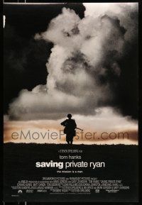 9w639 SAVING PRIVATE RYAN DS 1sh '98 Spielberg, Hanks, image of soldier on hill in front of clouds!