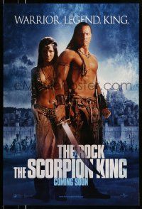 9w646 SCORPION KING int'l teaser DS 1sh '02 The Rock is a warrior, legend, king, Kelly Hu!
