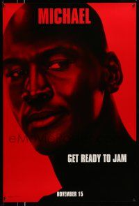 9w685 SPACE JAM teaser DS 1sh '96 cool close-up of basketball star Michael Jordan!