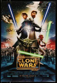 9w722 STAR WARS: THE CLONE WARS advance DS 1sh '08 art of Anakin Skywalker, Yoda, & Obi-Wan Kenobi!