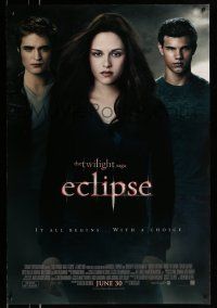 9w788 TWILIGHT SAGA: ECLIPSE advance DS 1sh '10 Kristen Stewart, Robert Pattinson, Lautner!