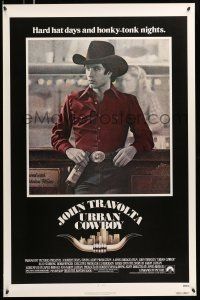 9w804 URBAN COWBOY 1sh '80 John Travolta in cowboy hat with Lone Star beer!
