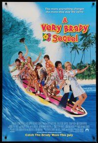 9w810 VERY BRADY SEQUEL advance 1sh '96 Shelley Long, Gary Cole, Matheson, top cast surfing!