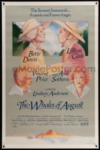 9w819 WHALES OF AUGUST 1sh '87 c/u of elderly Bette Davis & Lillian Gish, Lindsay Anderson!