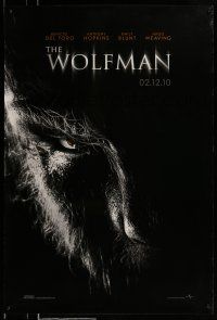 9w831 WOLFMAN teaser DS 1sh '10 cool image of Benicio Del Toro as monster in title role!