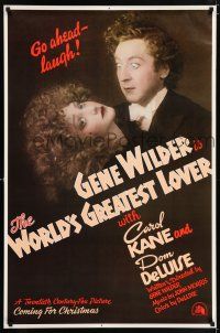 9w835 WORLD'S GREATEST LOVER style A teaser 1sh '77 Dom DeLuise, romantic Gene Wilder, great image!