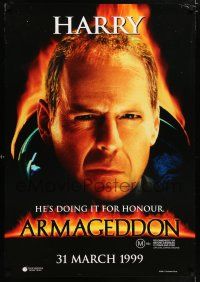 9x357 ARMAGEDDON 28x40 Australian video poster '98 sci-fi, Bruce Willis as Harry!