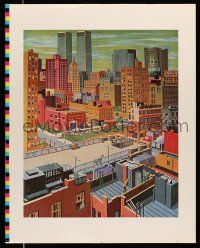 9x528 NEW YORK CITY FROM EAST TO WEST printer's test 23x29 art print '78 Charles Earley, great art!