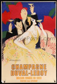 9x690 CHAMPAGNE DUVAL-LEROY 30x45 French commercial poster '99 cool art of high society by Mauzan!