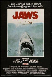 9x760 JAWS 24x36 commercial poster '75 Spielberg's classic man-eating shark attacking swimmer!