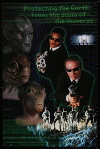 9x778 MEN IN BLACK 23x35 commercial poster '97 Will Smith & Tommy Lee Jones w/aliens & huge guns!