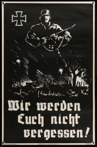9x720 WE WILL NOT FORGET YOU 26x40 commercial poster '68 striking artwork of a German soldier!