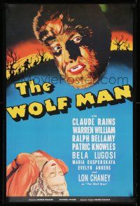 9x818 WOLF MAN S2 recreation 24x36 commercial poster 2002 Lon Chaney Jr. in the title role!