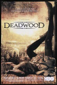 9x469 DEADWOOD tv poster '04 Timothy Olyphant, Ian McShane & Molly Parker!