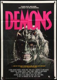 9x377 DEMONS 27x38 video poster '86 Dario Argento, image of super creepy monster!