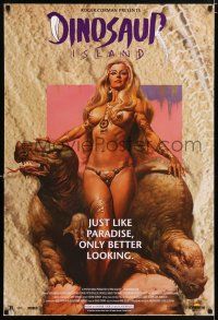 9x378 DINOSAUR ISLAND 27x40 video poster '94 Roger Corman, awesome Boris Vallejo art of sexy woman