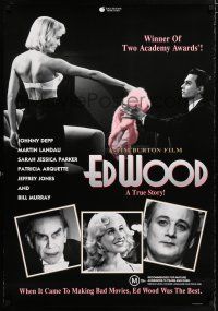 9x380 ED WOOD 28x40 Australian video poster '94 Tim Burton, Johnny Depp as the worst director!