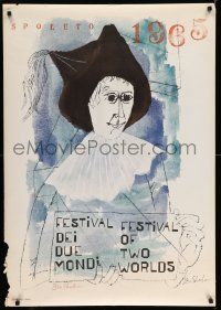 9x505 SPOLETO FESTIVAL 1965 signed Italian 28x40 '65 by artist Ben Shahn, Festival of Two Worlds!