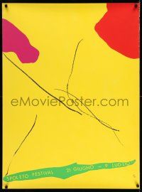 9x508 SPOLETO FESTIVAL 1972 Italian 30x40 '72 yellow, red and green art by Helen Frankenthaler!