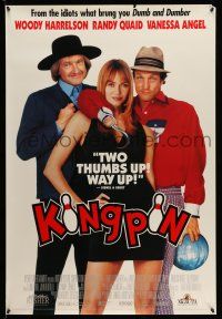 9x399 KINGPIN 27x40 video poster '96 wacky image of Woody Harrelson & Randy Quaid, bowling!