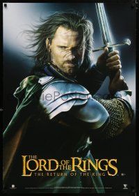 9x406 LORD OF THE RINGS: THE RETURN OF THE KING Australian video poster '03 Mortensen as Aragorn!