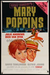 9x408 MARY POPPINS style A 27x41 video poster R80 Julie Andrews & Dick Van Dyke in Disney's classic!