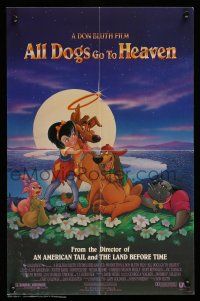 9x270 ALL DOGS GO TO HEAVEN mini poster '89 Don Bluth, Dom DeLuise, cute art of dogs & girl!