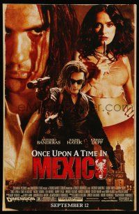 9x284 ONCE UPON A TIME IN MEXICO mini poster '03 Antonio Banderas, Johnny Depp, sexy Salma Hayek!