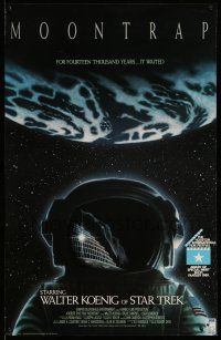 9x410 MOONTRAP 25x39 video poster '88 cool Tom Jung science fiction art of reflection in helmet!