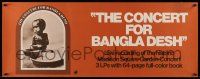 9x079 CONCERT FOR BANGLADESH 13x34 music poster '72 rock & roll benefit show, starving child!