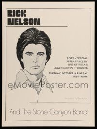 9x543 RICKY NELSON 13x18 music poster '70s with The Stone Canyon Band at the Tivoli!