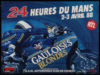 9x578 24 HOURS OF LE MANS MOTO 16x21 French special '88 cool motorcycle racing art!