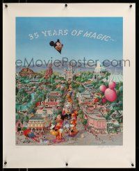 9x520 35 YEARS OF MAGIC signed 24x30 art print '90 by Charles Boyer, Disneyland, 1431/5000!