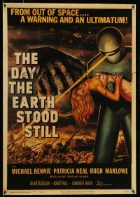 9x738 DAY THE EARTH STOOD STILL 25x36 commercial poster '90s art of Gort holding Neal!