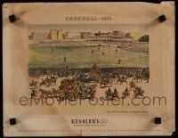 9x558 KESSLER'S PRIVATE BLEND BLENDED WHISKEY 11x14 advertising poster '40s great baseball art!