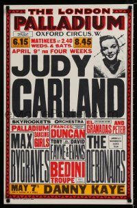 9x847 LONDON PALLADIUM 20x30 REPRO poster '70s advertising Judy Garland's debut, Danny Kaye!
