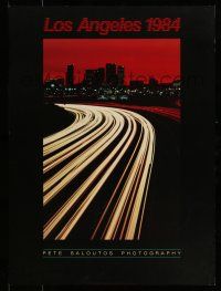 9x631 LOS ANGELES 1984 24x33 special '84 cool time-lapsed image of the highway and cityscape!