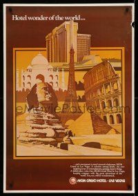 9x639 MGM GRAND HOTEL 27x39 special '70s cool artwork, the hotel wonder of the world!