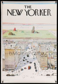 9x649 NEW YORKER 29x42 special '76 classic Saul Steinberg art of view of the world!